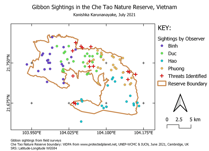 Gibbon Sightings Map