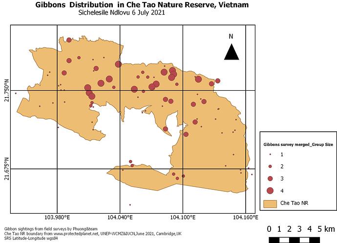 Gibbons Distribution Map