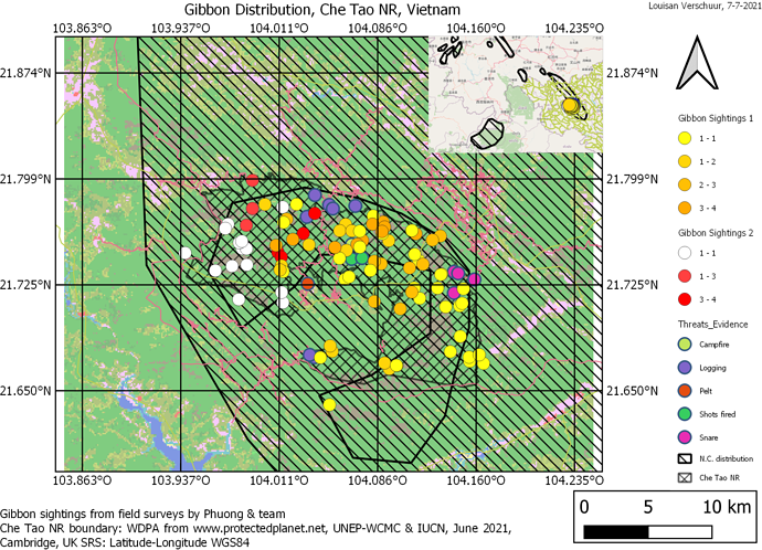 Map gibbon distribution